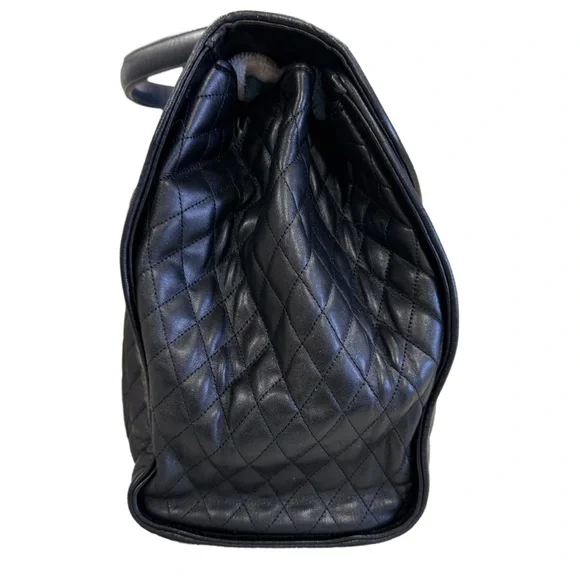 Valentino Orlandi Black Quilted Leather Top Handle Handbag - Picture 4 of 10